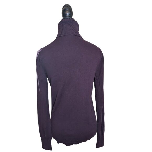 GAP Ribbed Cotton-Blend Turtleneck Sweater Women’s Size S – Eggplant Purple - Picture 3 of 11